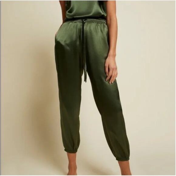 Nation LTD Hunter Green Uma Muscle Tank & Del Ray Jogger Pant Matching Set XS - Picture 3 of 16